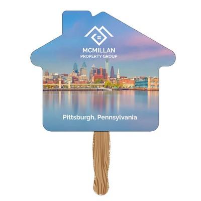 Hand Held Paper Fan - House