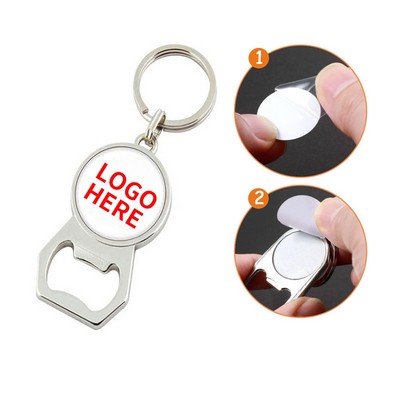 Compact Circular Bottle Opener Keyring
