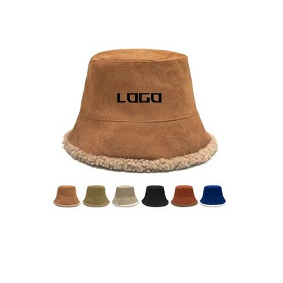 Winter Polyester Fleece Bucket Hat