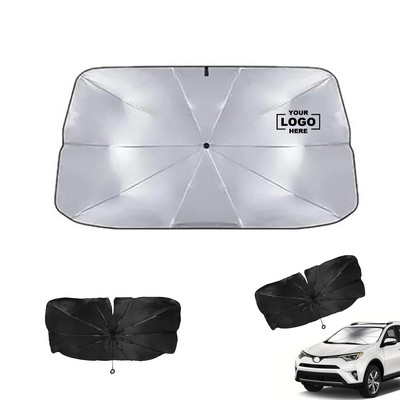 Pull-String Car Windshield Sunshade for Heat Protection