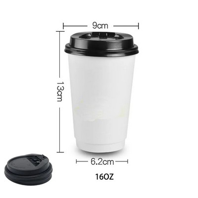 16oz Double-Wall Paper Cup With Lid
