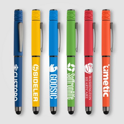 Tavi Recycled Plastic Fidget Spinner Stylus Gel Pen - Silkscreen