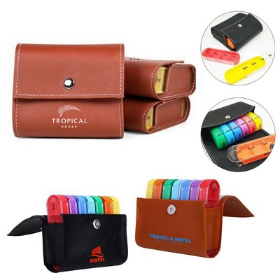 PU Leather Weekly Pill Organizer