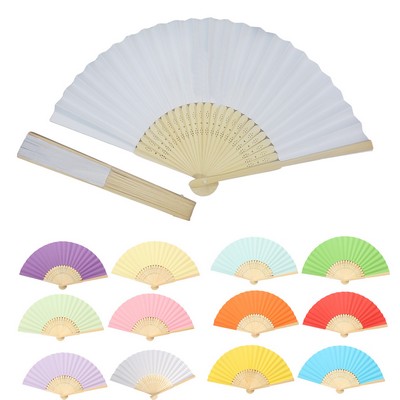 Full-color Folding Bamboo Paper Hand Fan