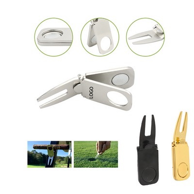 Folding Zinc Alloy Golf Divot Tool And Cigar Holder