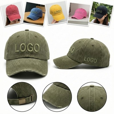 Unisex Cotton & Denim Adjustable Baseball Cap for Sports & Outdoor