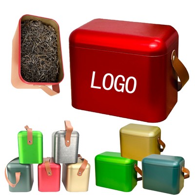 Handheld Large Tinplate Airtight Storage Canister For Tea