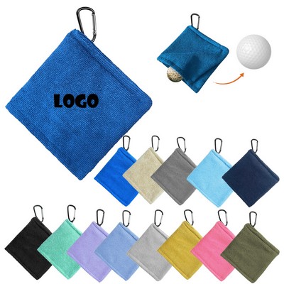 Golf Towel with Cleaning Ball Wipes