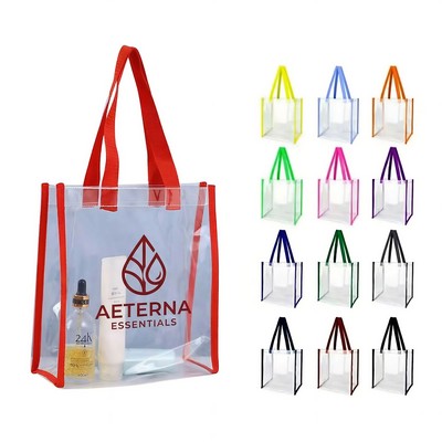 PVC Transparent Clear Tote Shopping Bag 12"x 12"