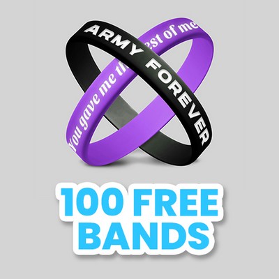 Custom Color Filled Wristband - 1/2"