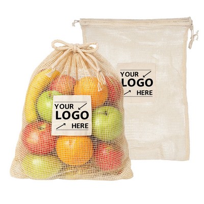 Cotton Mesh Drawstring Bag